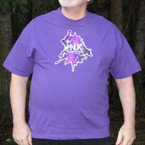 Ink Productions Logo Purple Ink Splotch Graphic T-shirt Size 2XL 100% Cotton